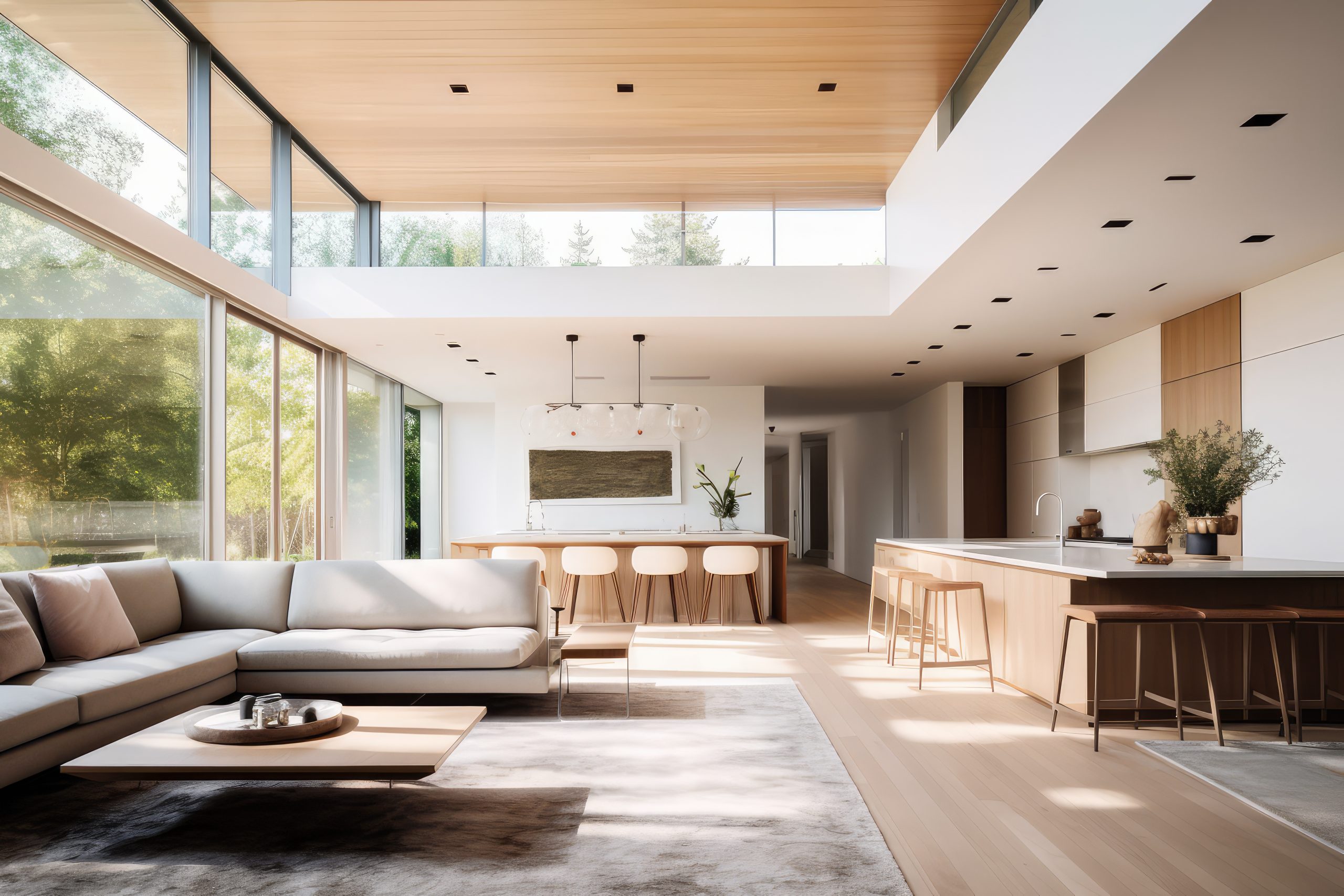 Modern minimalist home interior design,Generative AI.